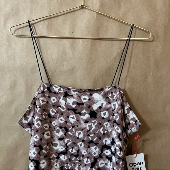 Open Edit | NWT Patterned Square Neck Mini Slip Dress Stretch Size M - Picture 3 of 9